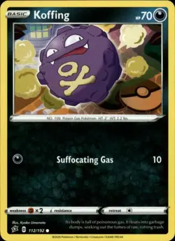 2x (SWSH02-112) Koffing (C) Pokemon Rebel Clash Card # 112 - Image 1