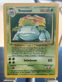 Pokemon TCG Venusaur Base Set Holo Unlimited Rare Card 15/102 - Image 1