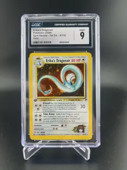 CGC 9 MINT Erika’s Dragonair 4/132 1st Edition Gym Heroes Holo Pokemon Card - Image 1