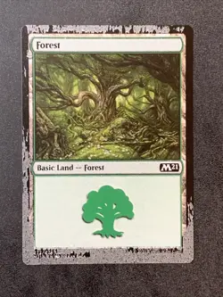 Mtg Misprint Ink Error Oddity Jumpstart M21 Forest Basic Land #2 - Image 1