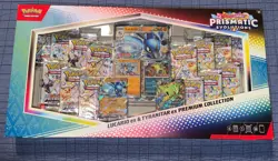 Pokemon Scarlet & Violet Prismatic Evolutions Lucario & Tyranitar ex Premium Col - Image 1