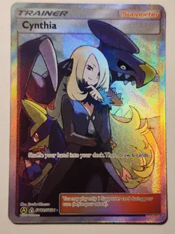 Cynthia Full Art Pokemon TCG Supporter Trainer Card Hidden Fates SV82/SV94 - Image 1