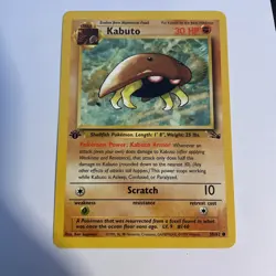 Kabuto 1st Edition Fossil Set Pokemon WOTC TCG Common Card #50/62 - Image 1