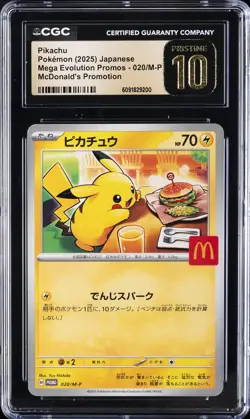 2025 POKEMON JPN MEGA EVOLUTION MCDONALD'S PROMO PIKACHU CGC 10 PRISTINE - Image 1