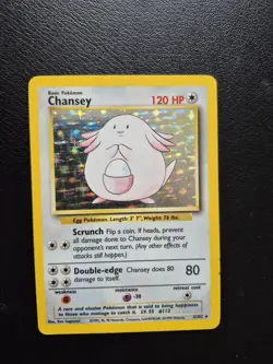 Pokemon TCG Chansey Base Set Holo Unlimited Rare Card 3/102 Vintage - Image 1