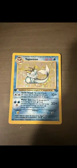 Vaporeon 12/64 First 1st Edition Holo Rare Mp Moderately Played Pokemon Jungle - Image 1