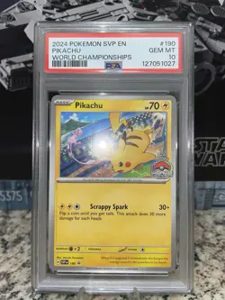 Pikachu (& Mew!) 2024 World Championship S&V Promo #190 - PSA 10 Gem Mint - Image 2