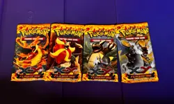 Pokemon XY Flashfire Booster Pack Art Set Factory Sealed (4 Packs) - Image 1