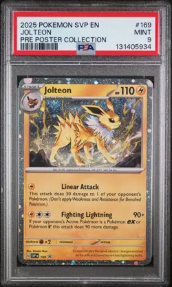 2025 POKEMON SVP EN-SV BLACK STAR PROMO #169 JOLTEON PSA 9 - Image 1