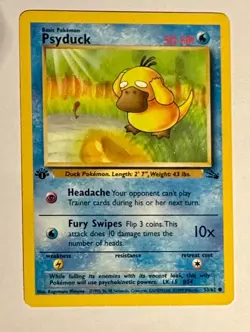 Pokemon Fossil Psyduck 53/62 - 1st Edition Non-Holo - WOTC 1999 - NEVER PLAYED - Image 1