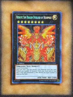 Yugioh Hieratic Sun Dragon Overlord of Heliopolis GAOV-EN048 Secret Rare 1st LP - Image 1