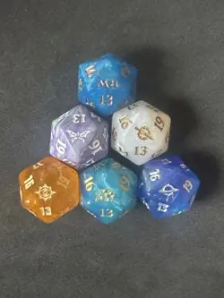 OVERSIZED D20 SPINDOWN Die Lot of 6 Magic the Gathering MTG - Image 1