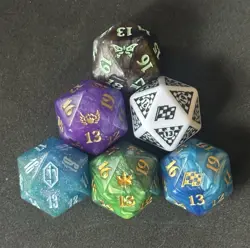 OVERSIZED D20 SPINDOWN Die Lot of 6 Magic the Gathering MTG - Image 1