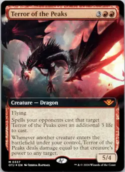 Terror of the Peaks (Extended Art) 337 Outlaws of Thunder Junction NM FOIL MTG - Image 1
