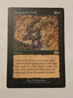 MTG Yawgmoth's Will - Urza's Saga - Moderately Played - Image 1