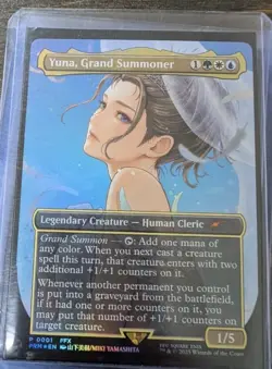 MTG Yuna, Grand Summoner NM EN Borderless Foil PROMO 0001 FINAL FANTASY EDH - Image 1