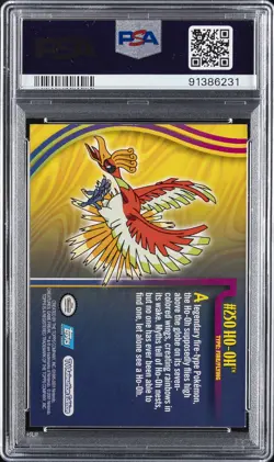 2001 TOPPS POKEMON JOHTO LEAGUE CHAMPIONS #250 HO-OH PSA 8 - Image 2