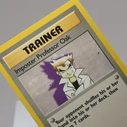 Pokemon TCG - Imposter Professor Oak 73/102 Base Set Rare - Creased - Image 1