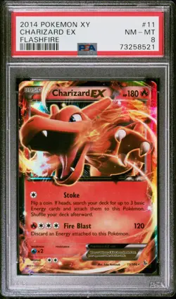 Charizard EX 2014 Pokemon XY Flashfire #11 PSA 8 - Image 1