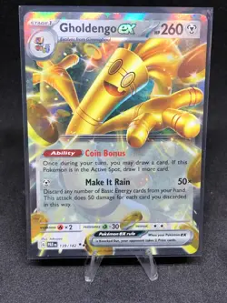 Pokemon TCG Gholdengo Ex 139/182 Paradox Rift Double Rare Holo NM - Image 1