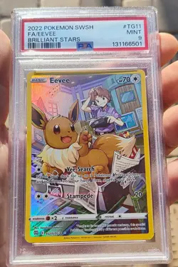 2022 Pokemon Brilliant Stars Full Art Trainer Gallery Eevee Holo TG11 PSA 9 Card - Image 1