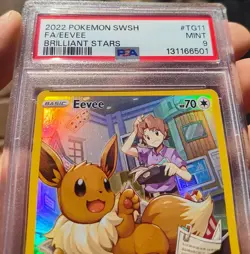 2022 Pokemon Brilliant Stars Full Art Trainer Gallery Eevee Holo TG11 PSA 9 Card - Image 2
