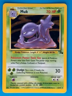 Pokemon - Muk 13/62 Holo [Fossil Set] *Moderately Played - MP* - Image 1