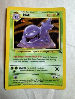 Pokemon TCG Muk 13/62 Fossil Holographic Rare Card - Image 1