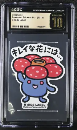 Vileplume - 2018 Pokemon Stickers B-Side Label Pt. 1 - CGC Pristine 10 - Image 1