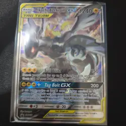 Pokemon Card - Pikachu And Zekrom GX promo SM168 Black Star Full Art Holo LP/NM - Image 1