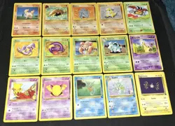 15 Vintage Pokemon TCG Card Lot Base Set Fossil Jungle Team Rocket Neo Premium - Image 1