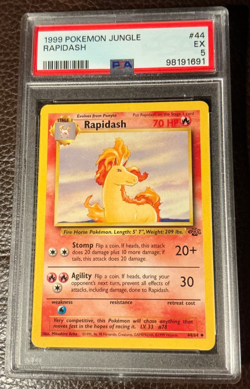 1999 POKEMON JUNGLE #44 RAPIDASH WOTC PSA 5 EX - Image 1