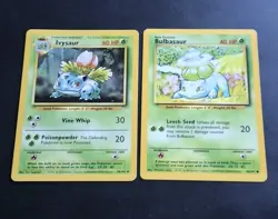 Wizards Pokemon TCG 1999 Bulbasaur Ivysaur Base Set Vintage 30/102 & 44/102 WOTC - Image 1