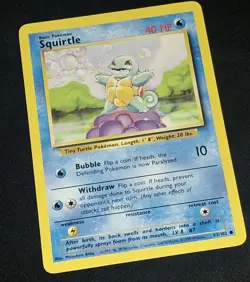 1999 Wizards SQUIRTLE 63/102 Base Set - Pokemon TCG WOTC - Image 2