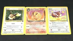 Lot Vintage Pokemon TCG Eevee 55/82 51/64 + Dark Flareon 35/82 1999-2000 Wizards - Image 1