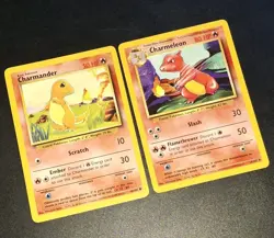 Vintage Charmander 46/102 Charmeleon 24/102 Pokemon TCG Base Set Cards - Image 2