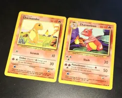 Vintage Charmander 46/102 Charmeleon 24/102 Pokemon TCG Base Set Cards - Image 3