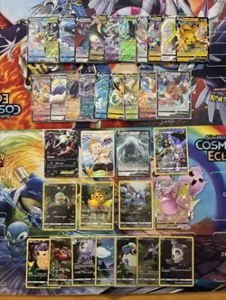 Pokemon Card Lot Full Art Alt Art Fire Lugia Eevee Flareon Pikachu 35 Cards - Image 1