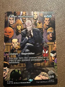 MTG Clever Impersonator Borderless NM/M MTG Spiderman Magic Card Marvel M 0008 - Image 1