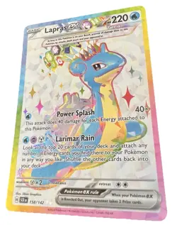 Pokemon TCG Stellar Crown Lapras EX 158/142SV07 Full Art Holo Ultra Rare Card - Image 1