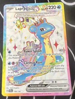 Pokemon TCG Stellar Crown Lapras EX 158/142SV07 Full Art Holo Ultra Rare Card - Image 3