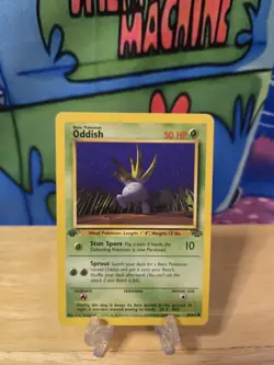 Oddish 58/64 - 1st Edition - Jungle Set - VINTAGE WOTC Pokemon CARD With Loader - Image 1