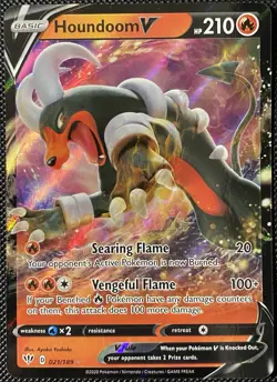 Houndoom V 021/189 Swsh03: Darkness Ablaze Holo - Pokemon Card - Image 1