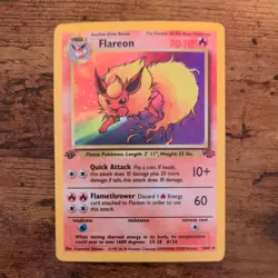 Pokemon TCG Flareon Jungle Holo Card 3/64 1st Edition Rare LP/ MP - Image 1