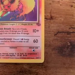 Pokemon TCG Flareon Jungle Holo Card 3/64 1st Edition Rare LP/ MP - Image 5