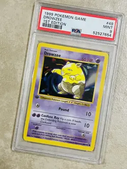 Pokemon PSA 9 MINT Drowzee 1st Edition Shadowless Base Set 1999 Card 49/102 - Image 1