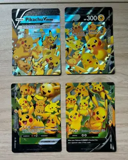Pikachu v Union Holo Complete Set of 4 Cards NM Condition - Image 1