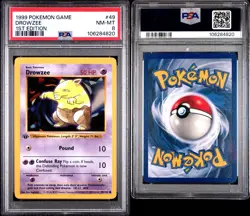 PSA 8 - Pokemon Card - Base 49/102 - DROWZEE (common) *1st Edition* - NM-MT - Image 3