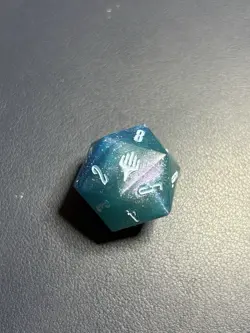 MTG Final Fantasy GIFT Bundle Crystal Blue Oversized D20 Die Spin Down Counter - Image 2