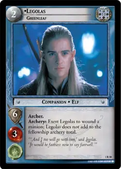LOTR: Legolas, Greenleaf [Moderately Played] Fellowship of the Ring Lord of the - Image 1